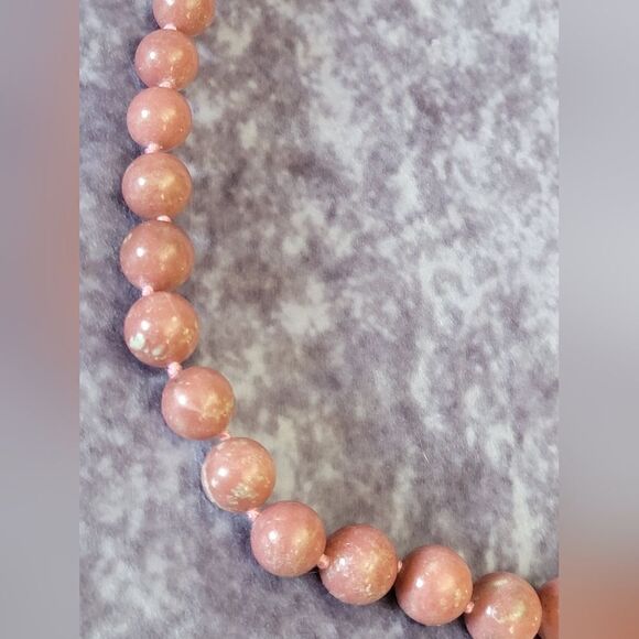 Thulite Beaded Necklace 20 inch - Picture 2 of 12